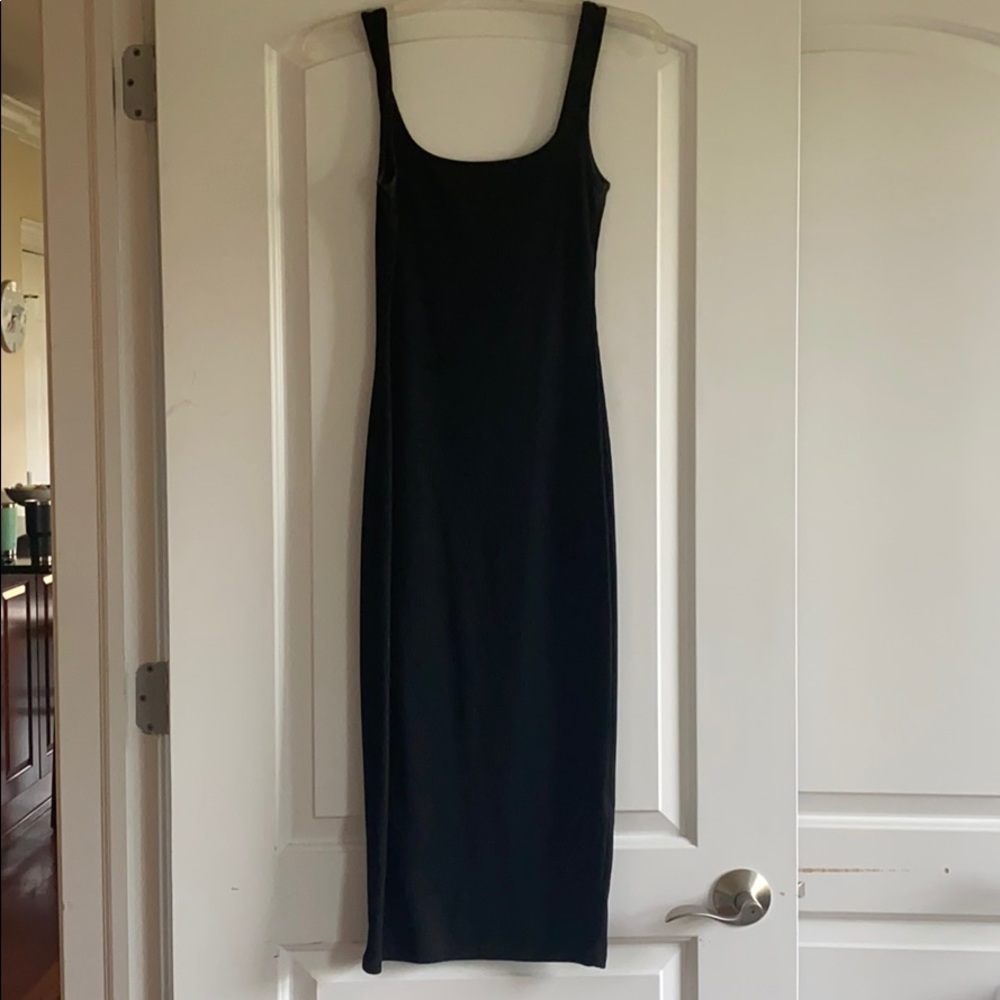 Black midi dress